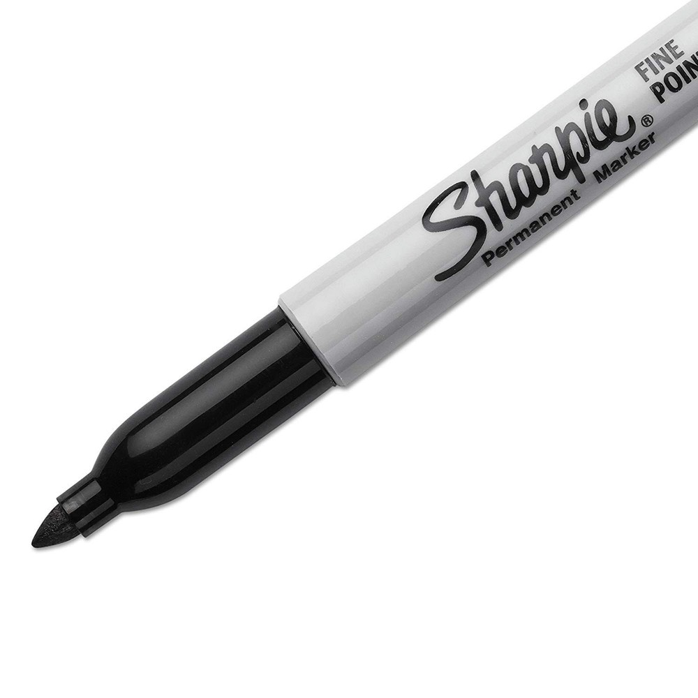 Permanent Markers, Fine Point, Black Ink (4-Pack)
