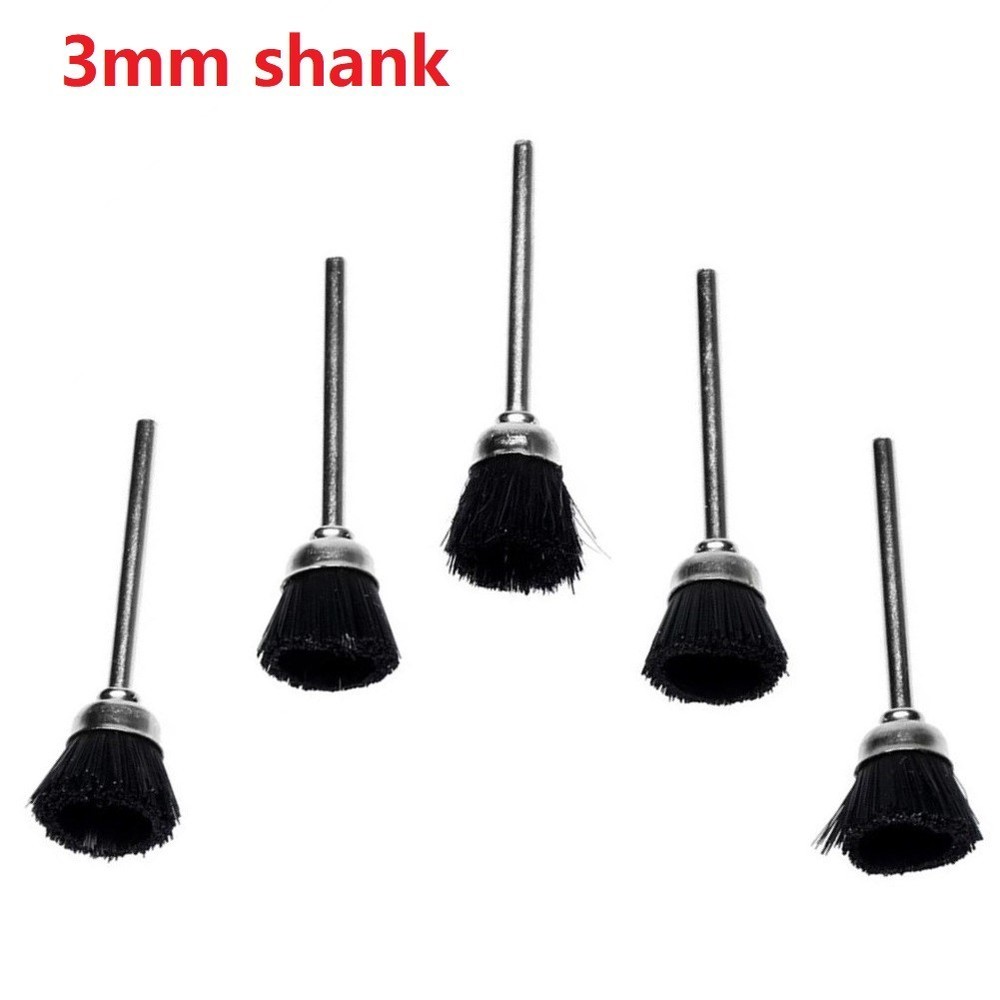 Efficient Polishing Tool 5Pcs 3mm Nylon Wheel Brushes for Various Surfaces