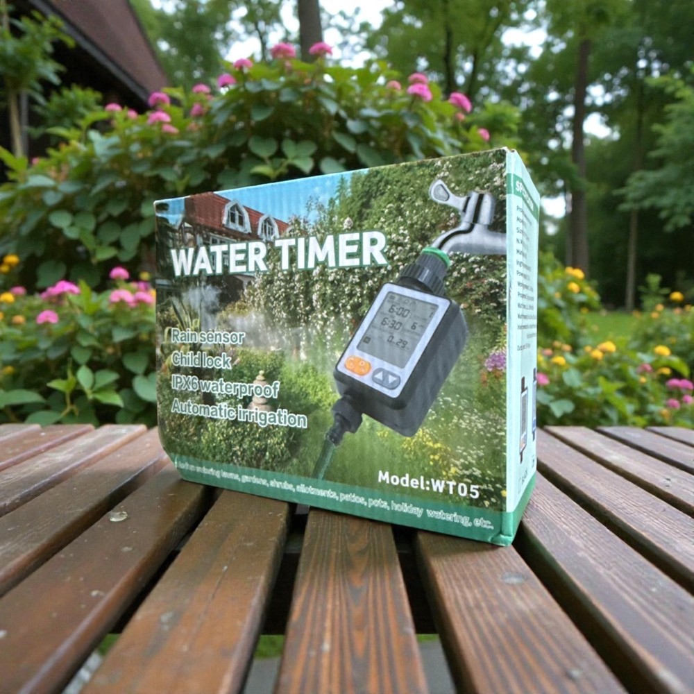 Water Timer WT05 Auto Irrigation, Rain Sensor, Child Lock, IPX6 Waterproof