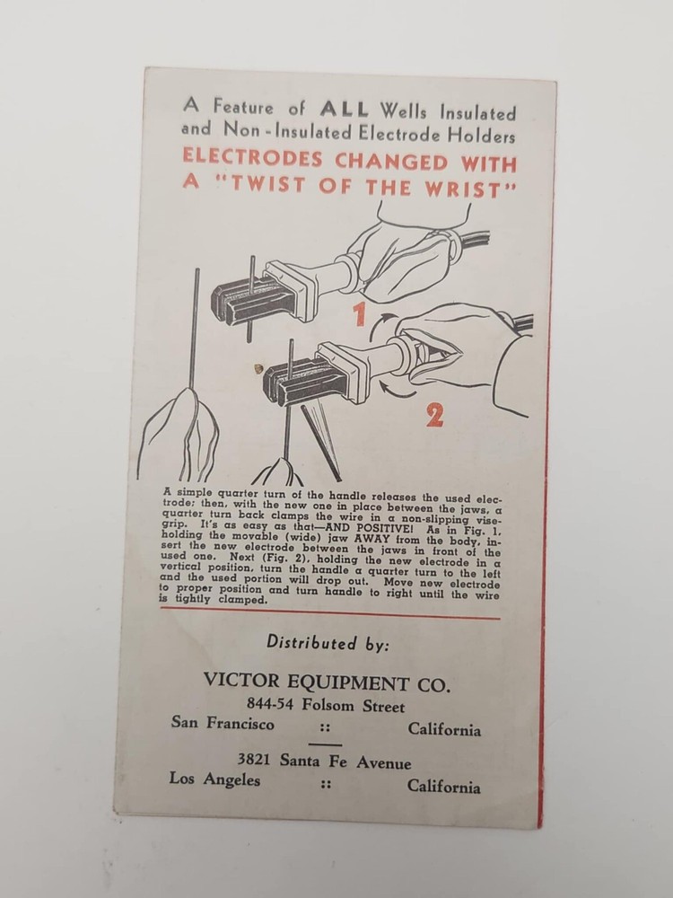 Wells Suregrip Electrode Holders Vintage Advertisement Manual
