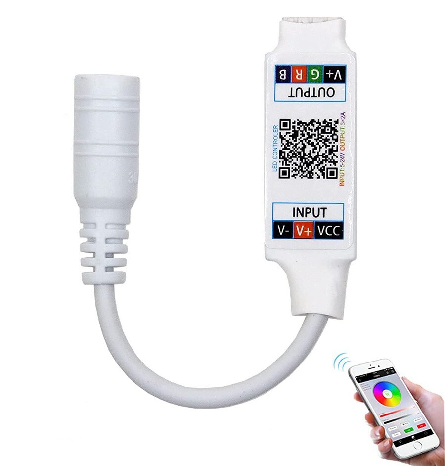 2X Mini Bluetooth RGB LED Strip Light Controller Wireless Smart Phone Control