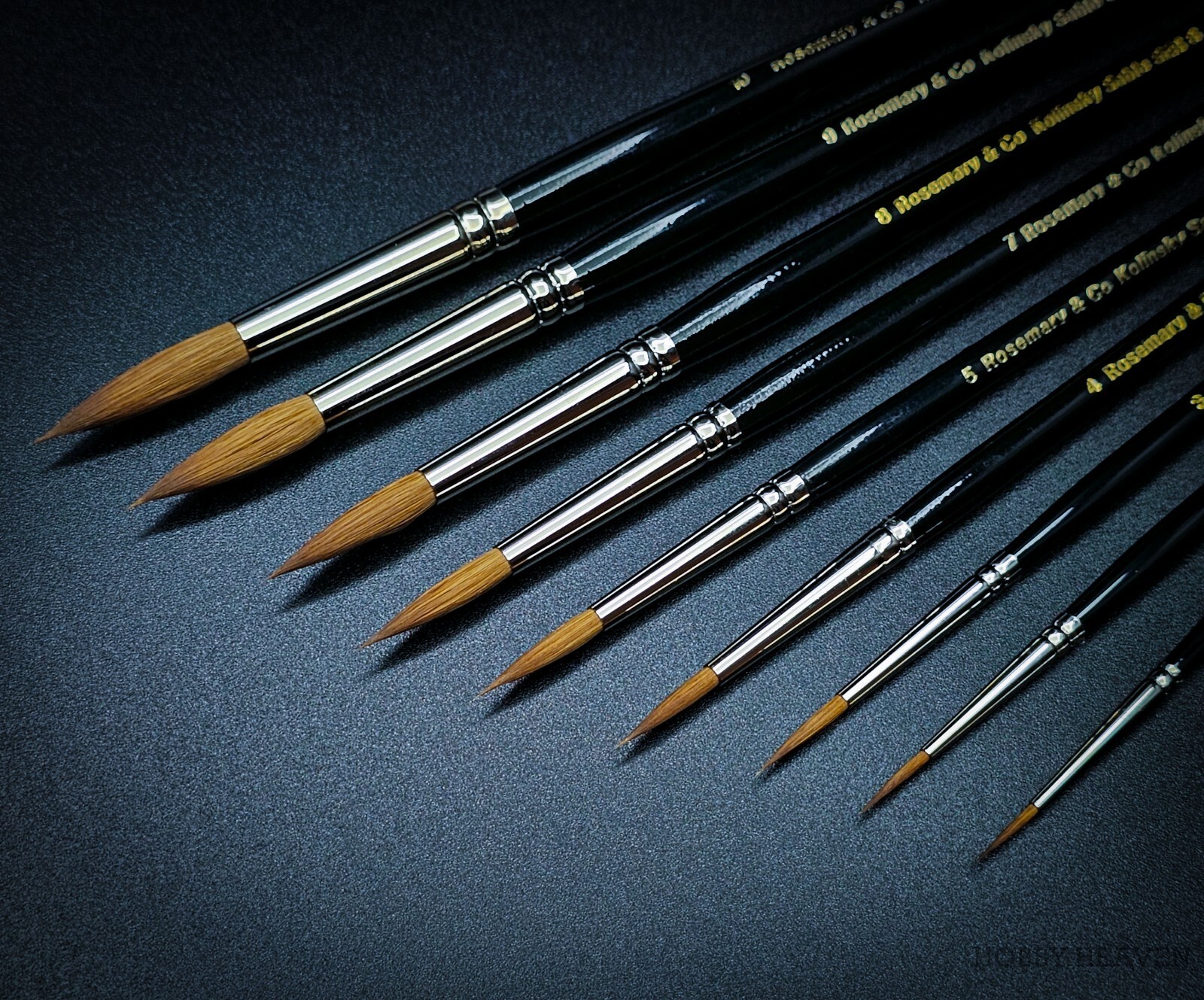 Rosemary & Co Series 8 Brush PURE KOLINSKY SABLE POINTED ROUND Full Range