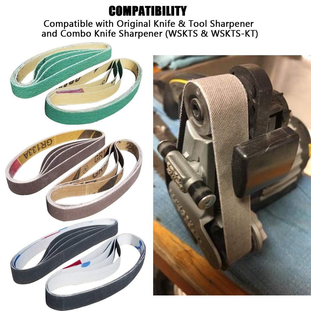 24 Pieces Replacement Sharpening Belt Kit for Work Sharp Knife & Tool Sharpener