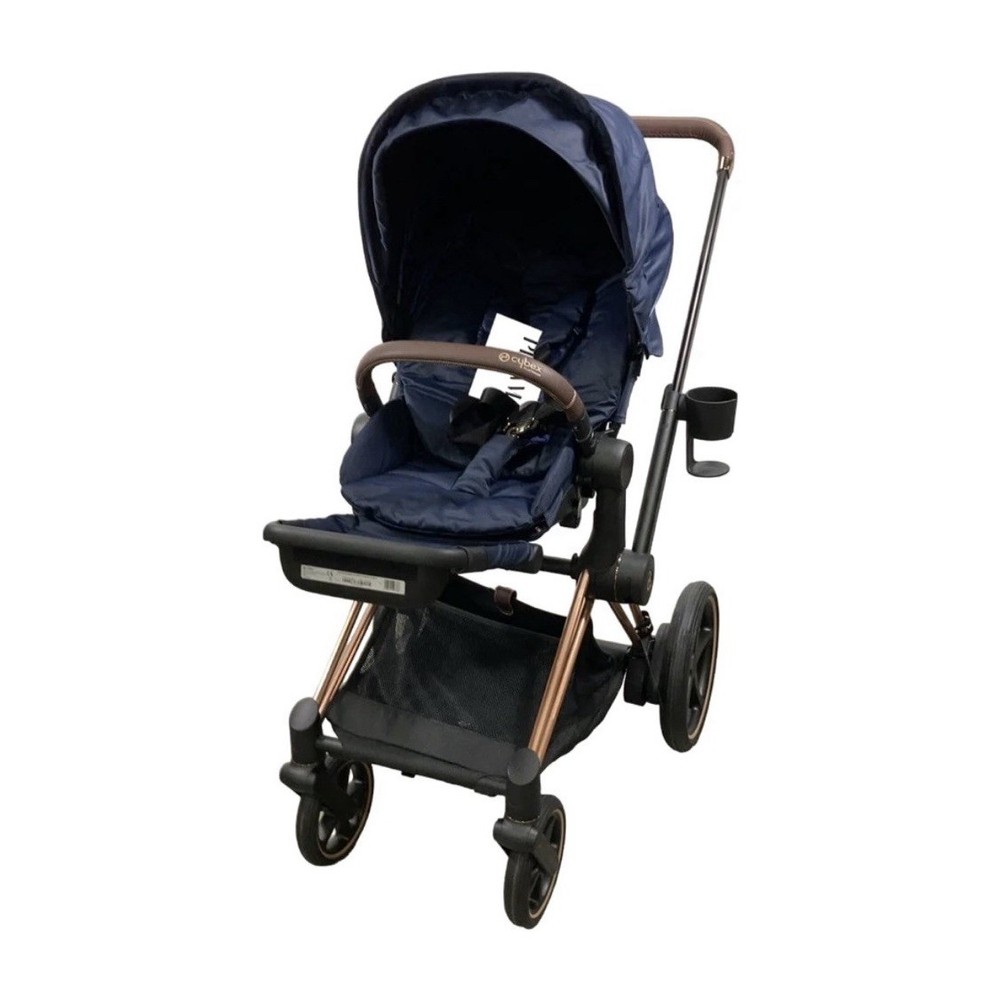 Cybex E-Priam Navy Blue stroller  with Cup Holder and Adjustable Canopy