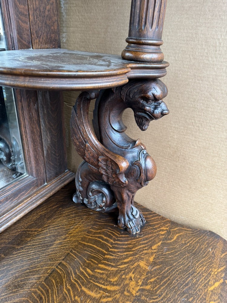 R. J. HORNER OAK WINGED GRIFFIN SIDEBOARD