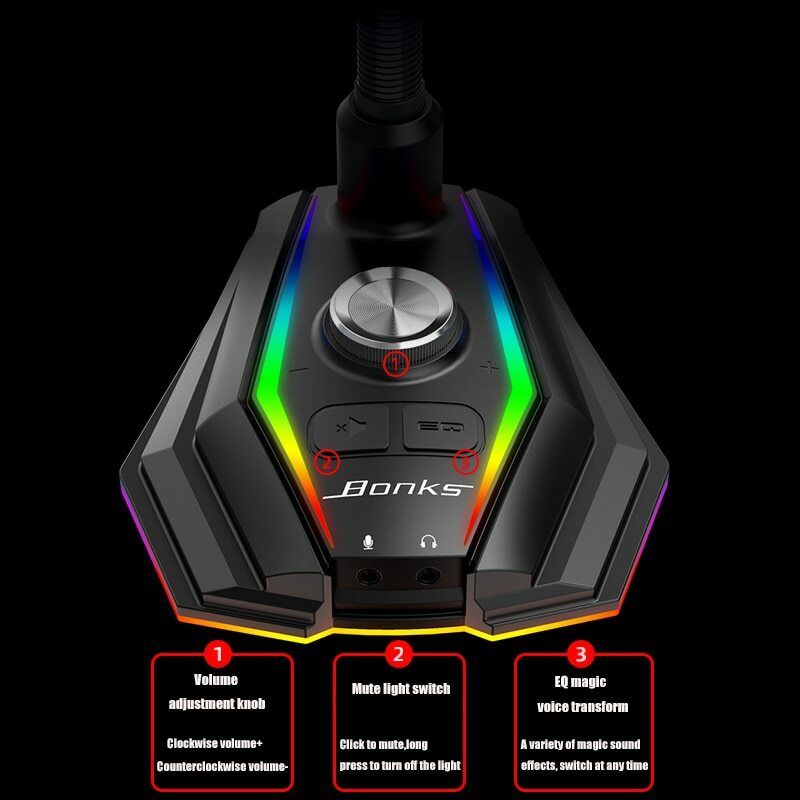 USB Desk Microphone For Gaming Communication Mic With Headphone Jack