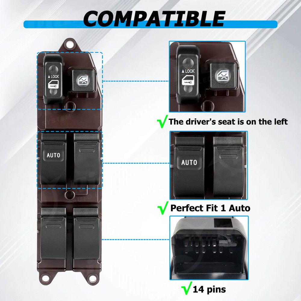 84820 12491 Master Power Window Switch For 2003-2008 Toyota Corolla Matrix