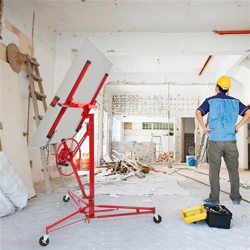 16FT Drywall Lifter Panel Hoist Jack Rolling Caster Construction Lockable 150lbs