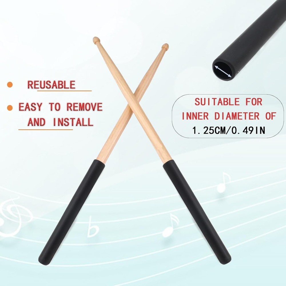 Drumstick Practice Grips 2-Pack – Non-Slip and Reusable for Precision Playing