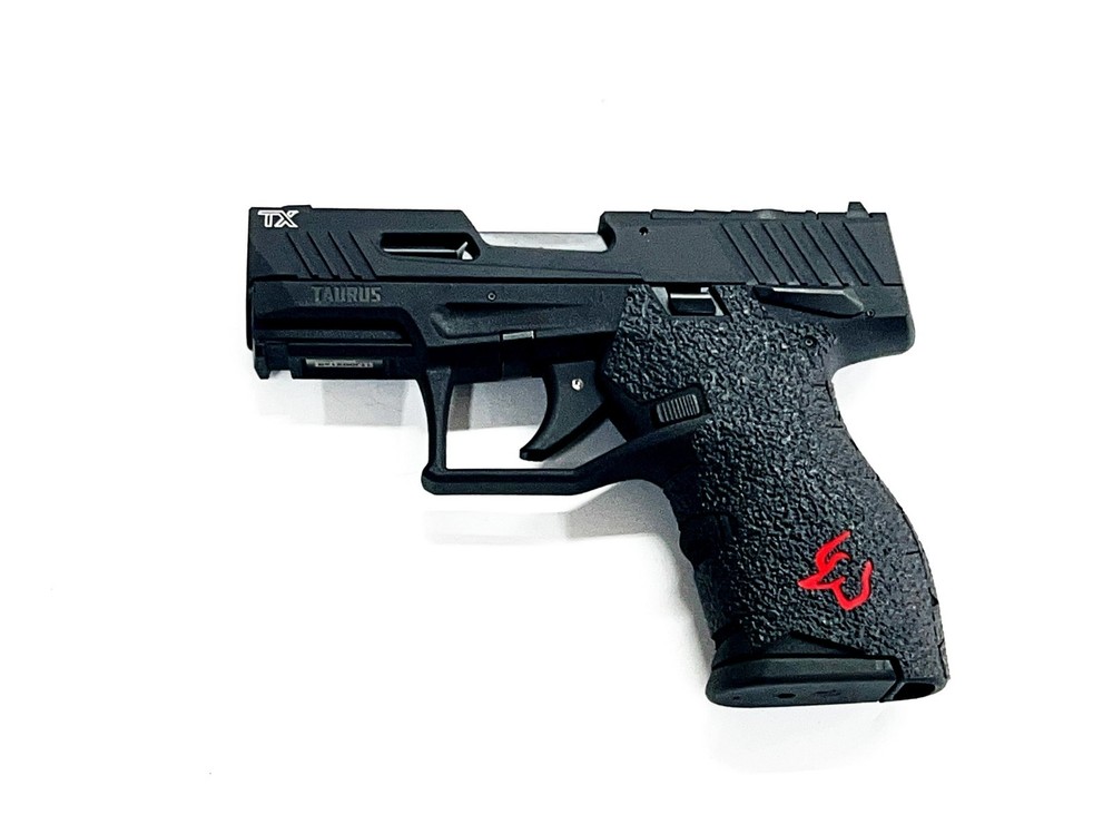 Textured Rubber Gun Grip Enhancement for Taurus TX22 Compact Red Insert