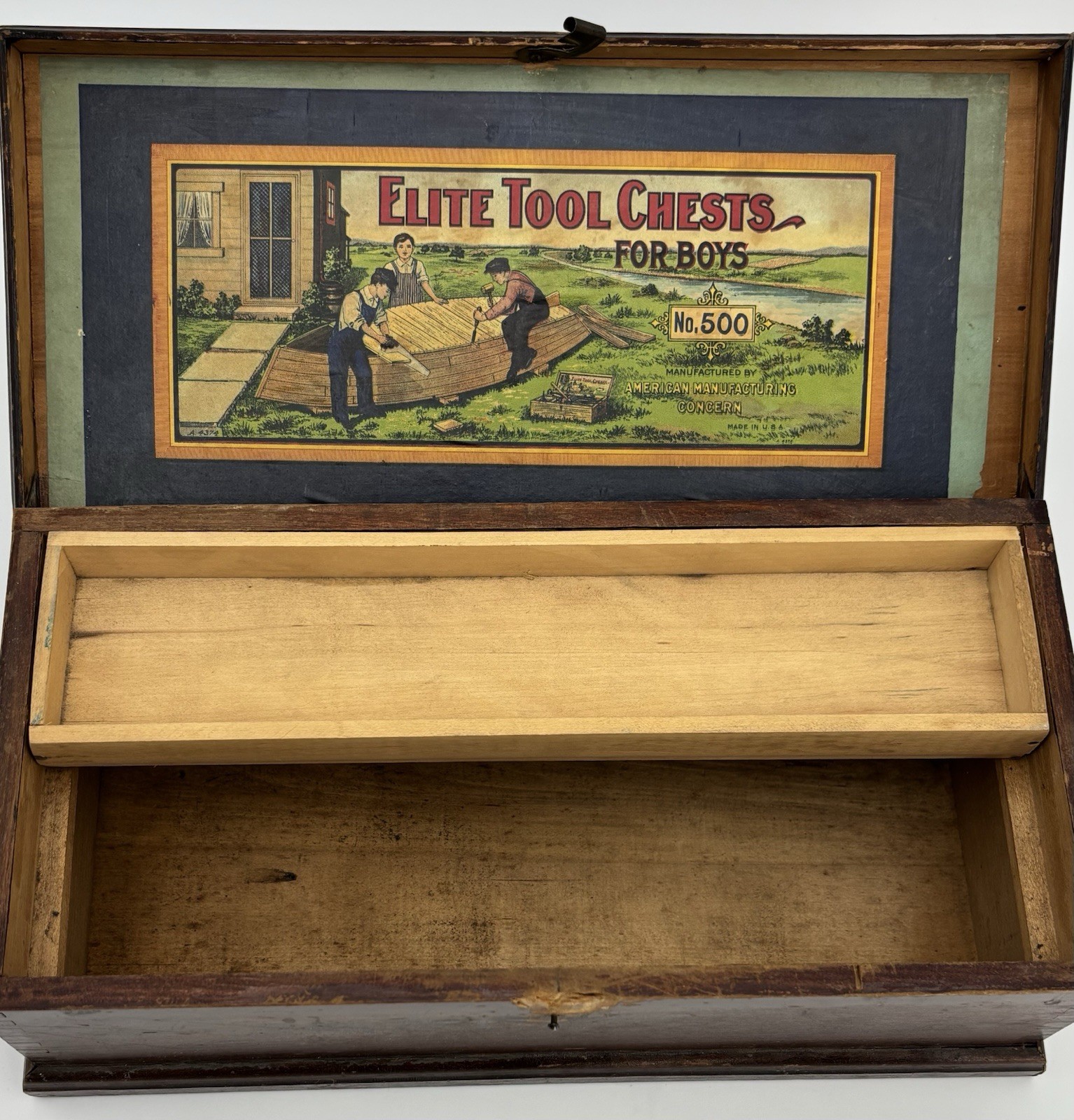 Antique Wooden Tool Chest for Boys Elite Tool Chests American Manufacturing #500