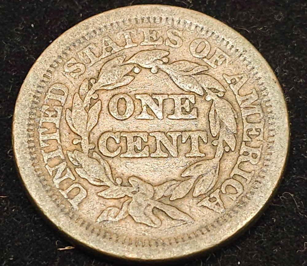 1850 Braided hair Large Cent / Very Good