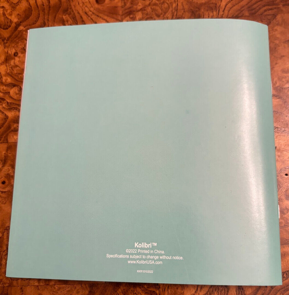 Kolibri Bill Counter with Value Function User Manual Only