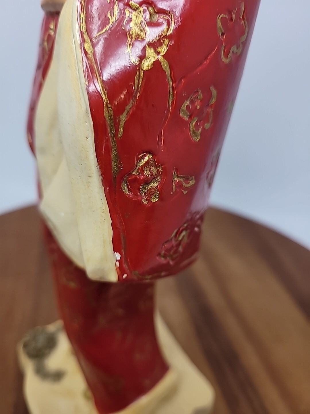 Japanese Asian Chalkware Vintage Two Figurines 12"