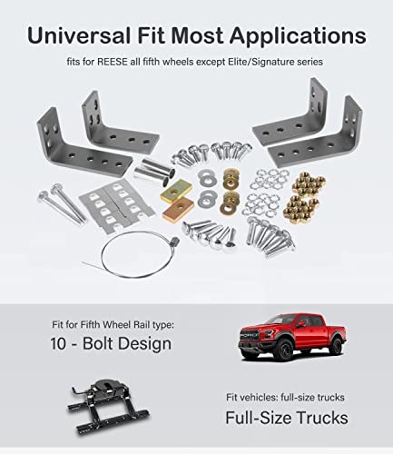 Universal 5th Wheel Installation Kit for Full-Size Trucks – Compatible with