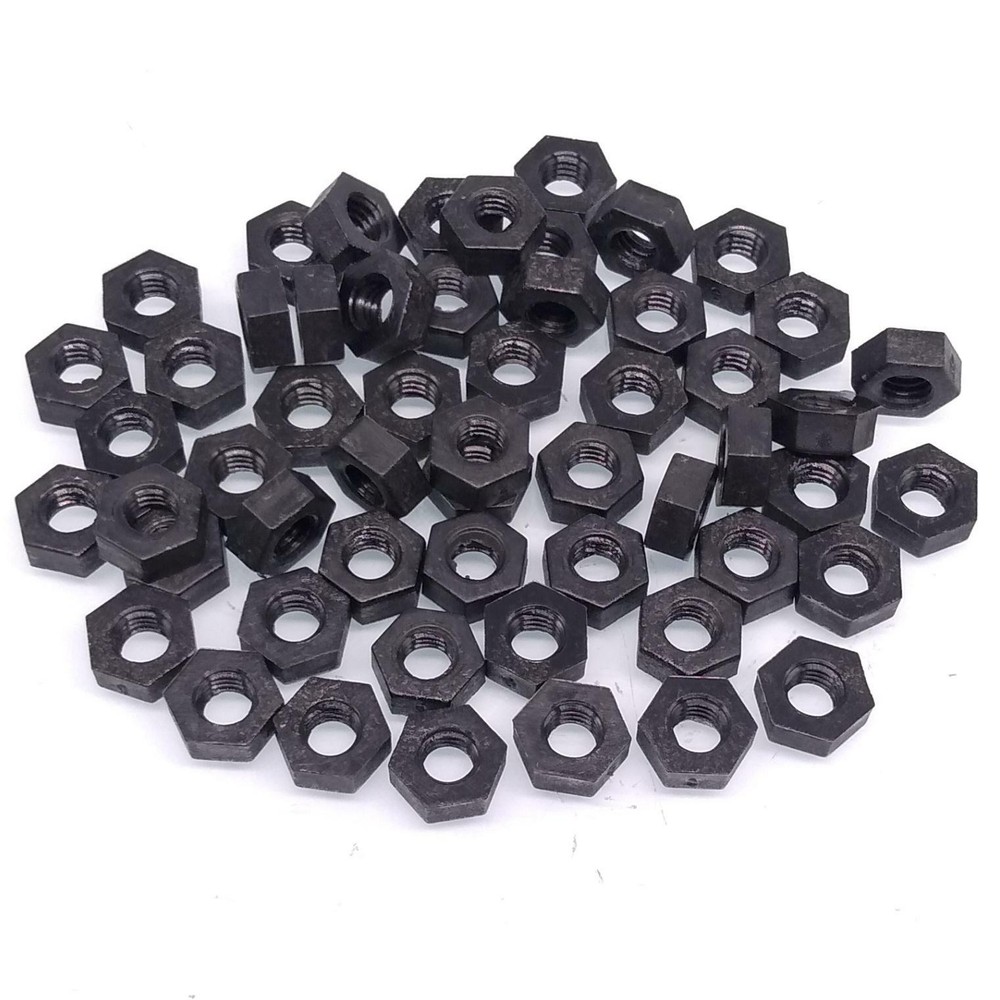 500pcs M4 Metric Thread Insert Screw Fastener Black Nylon Hex Nut
