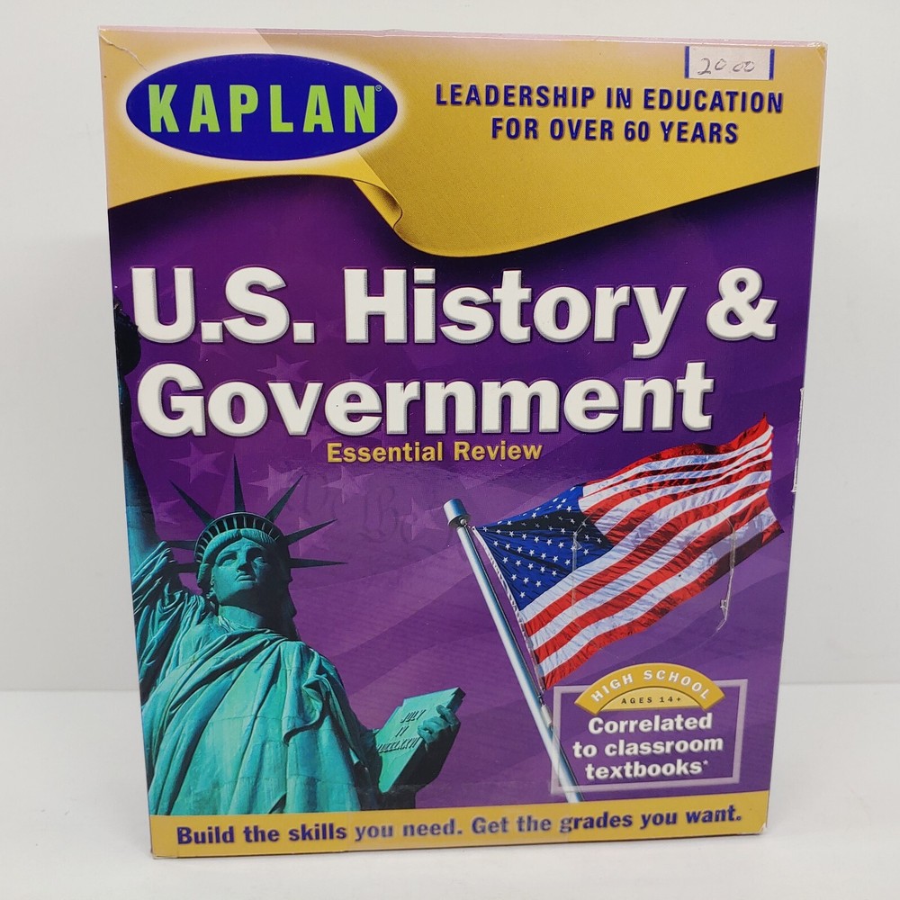 Vintage Kaplan US History & Government Essential Review PC Software Program 2001