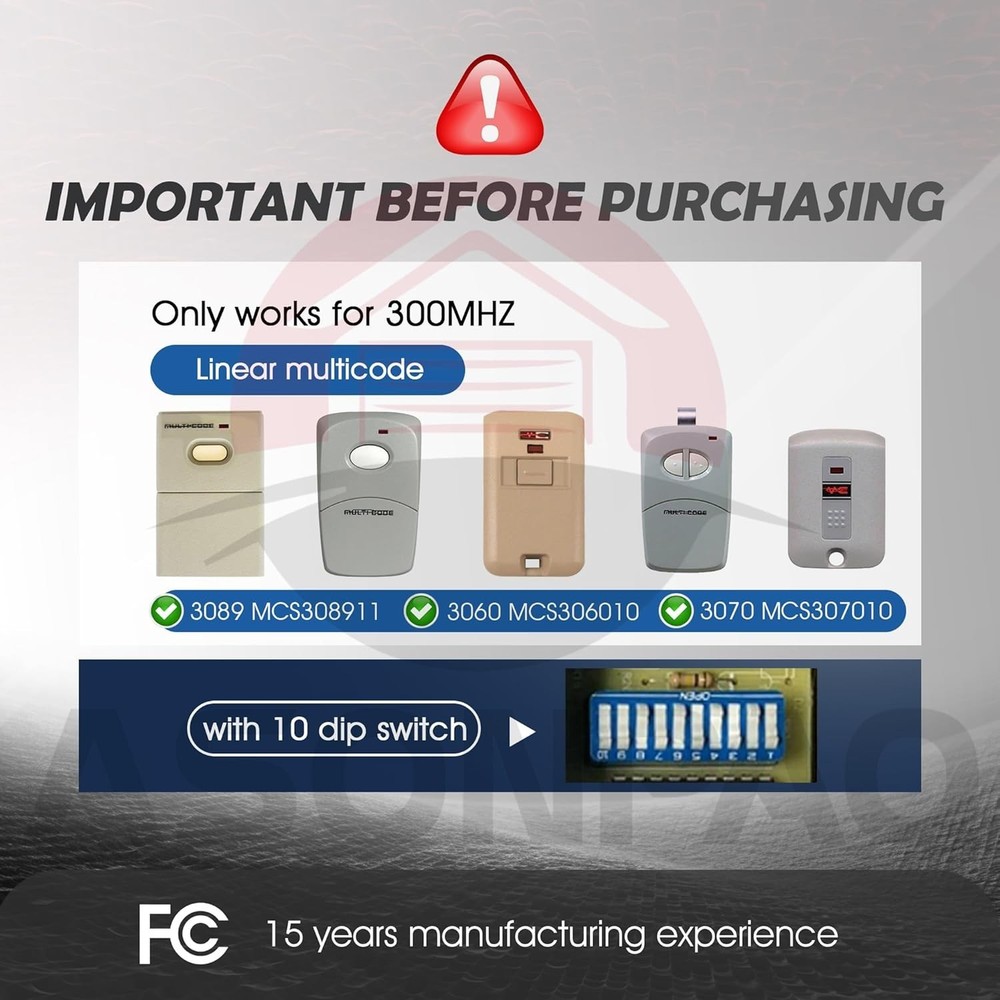 Compact MultiCode Garage Door Remote 3060/3089 - Certified & User-Friendly