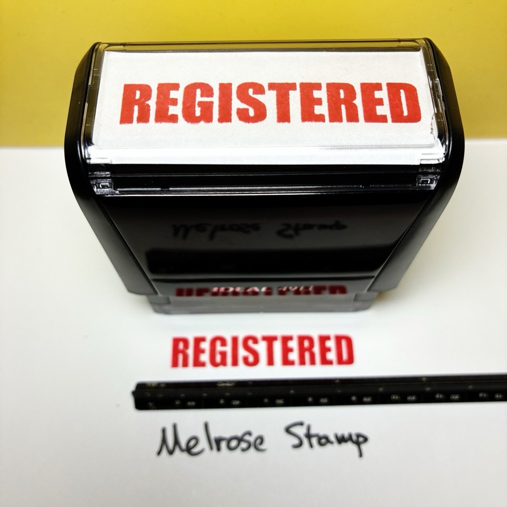 Registered Rubber Stamp Red Ink Self Inking Ideal 4913