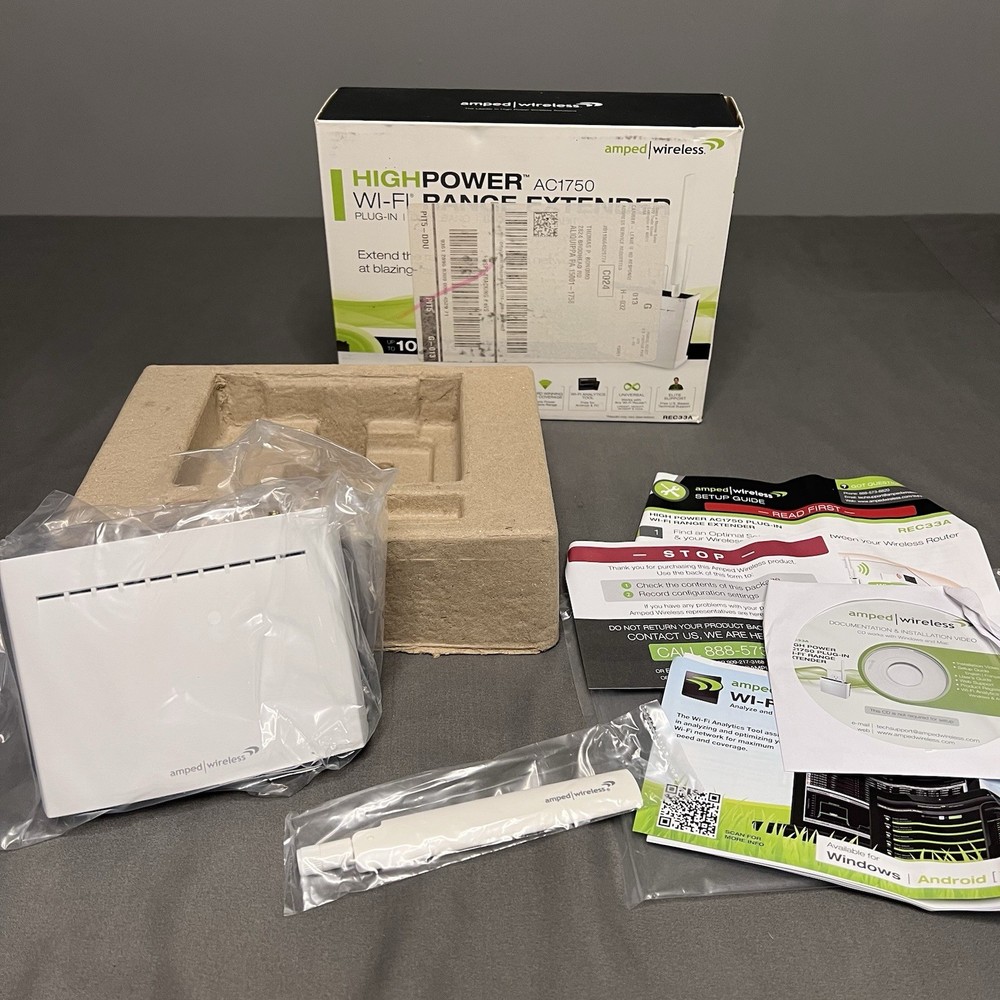 NIB Amped Wireless High Powered AC1200 Plug-In Wi-Fi Range Extension