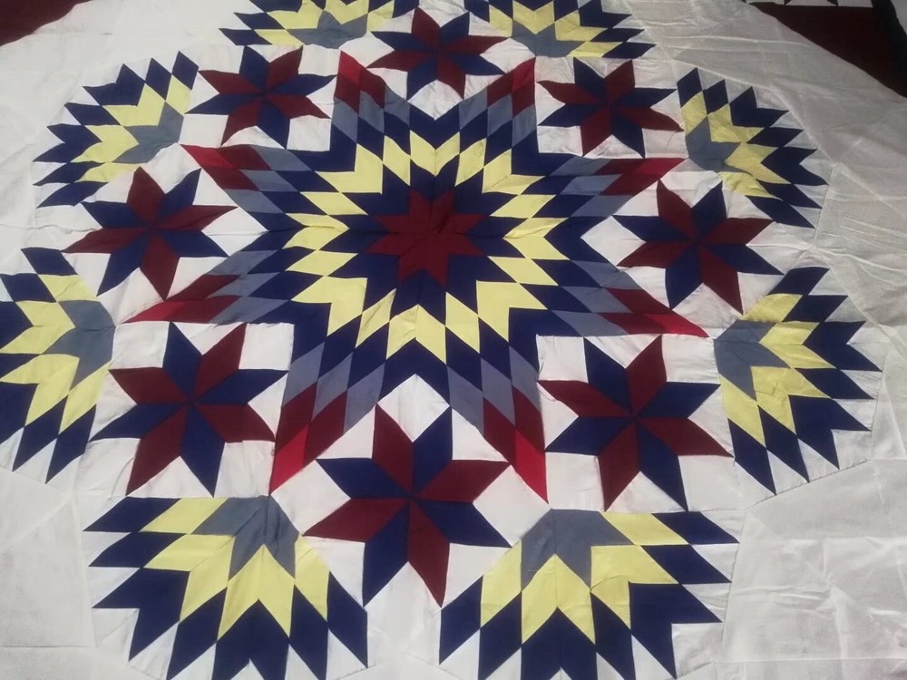 Queen Size machine pieced patchwork quilt top #153