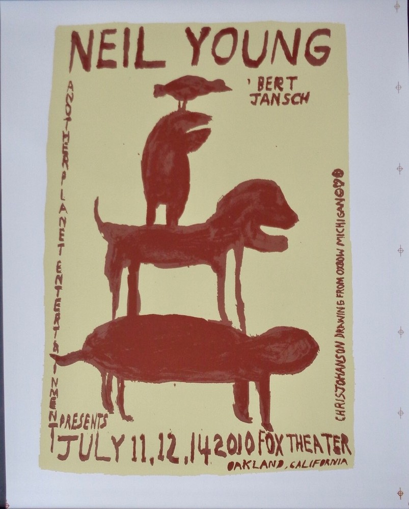 NEIL YOUNG 2010 Oakland Concert poster CHRIS JOHNSON PP