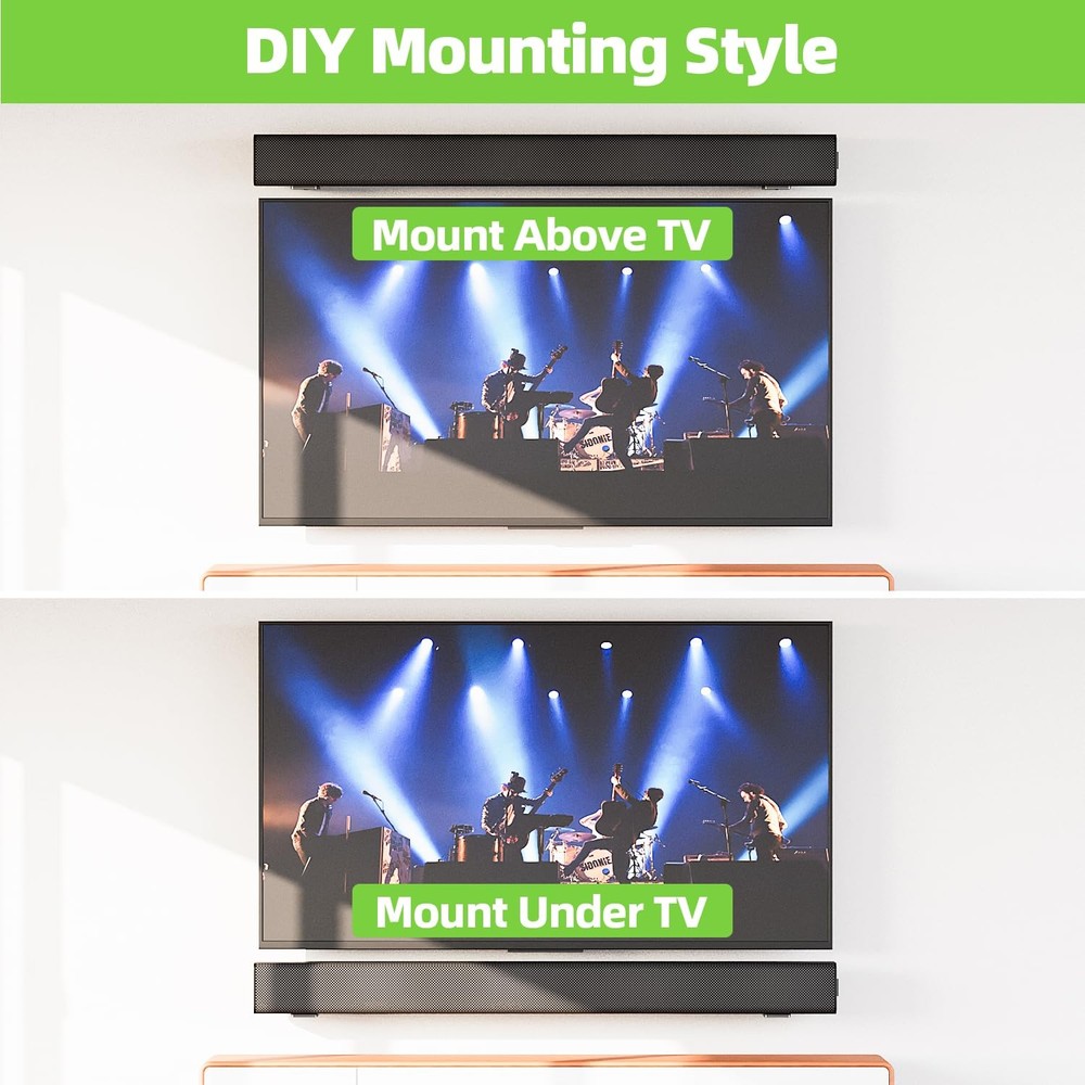 Universal Soundbar Mount Bracket - Under TV Floating Speaker Wall Mount Shelf