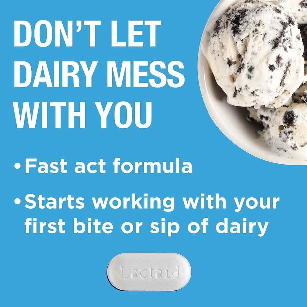 Lactaid Fast Act Lactose Intolerance Relief Caplets 12 CT, 2-Pack
