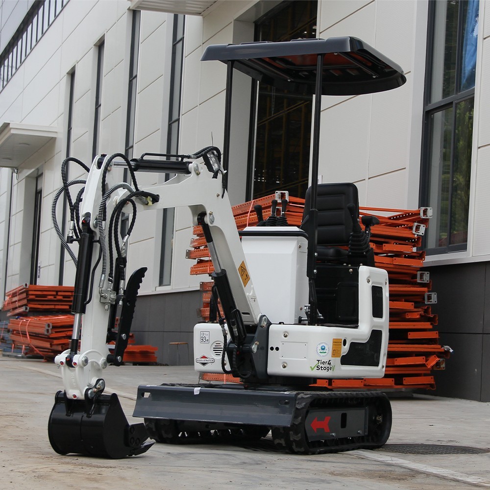 Mini Excavator 1Ton Pilot System Diggers B&S Engine with Attachments Auger Drill