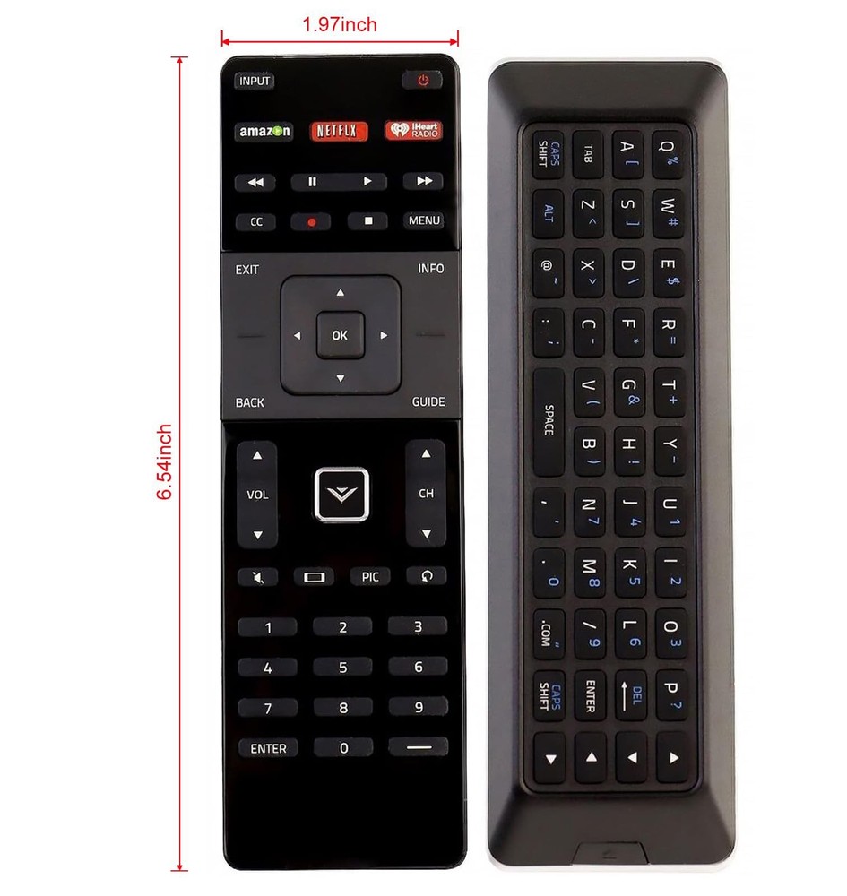 New XRT500 QWERTY Keyboard with Back Light Remote Replacement middle, black