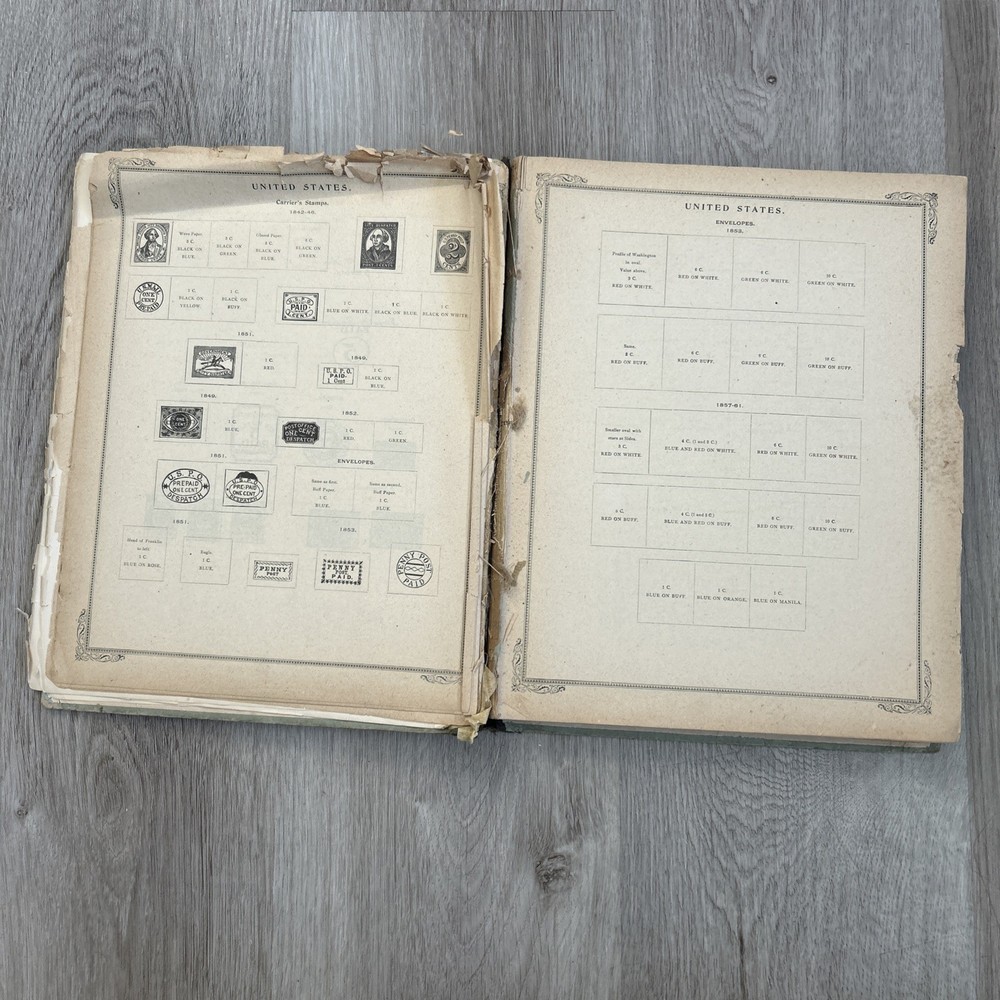 International Postage Stamp Album 1897 Scott Stamp & Coin Collection Book READ