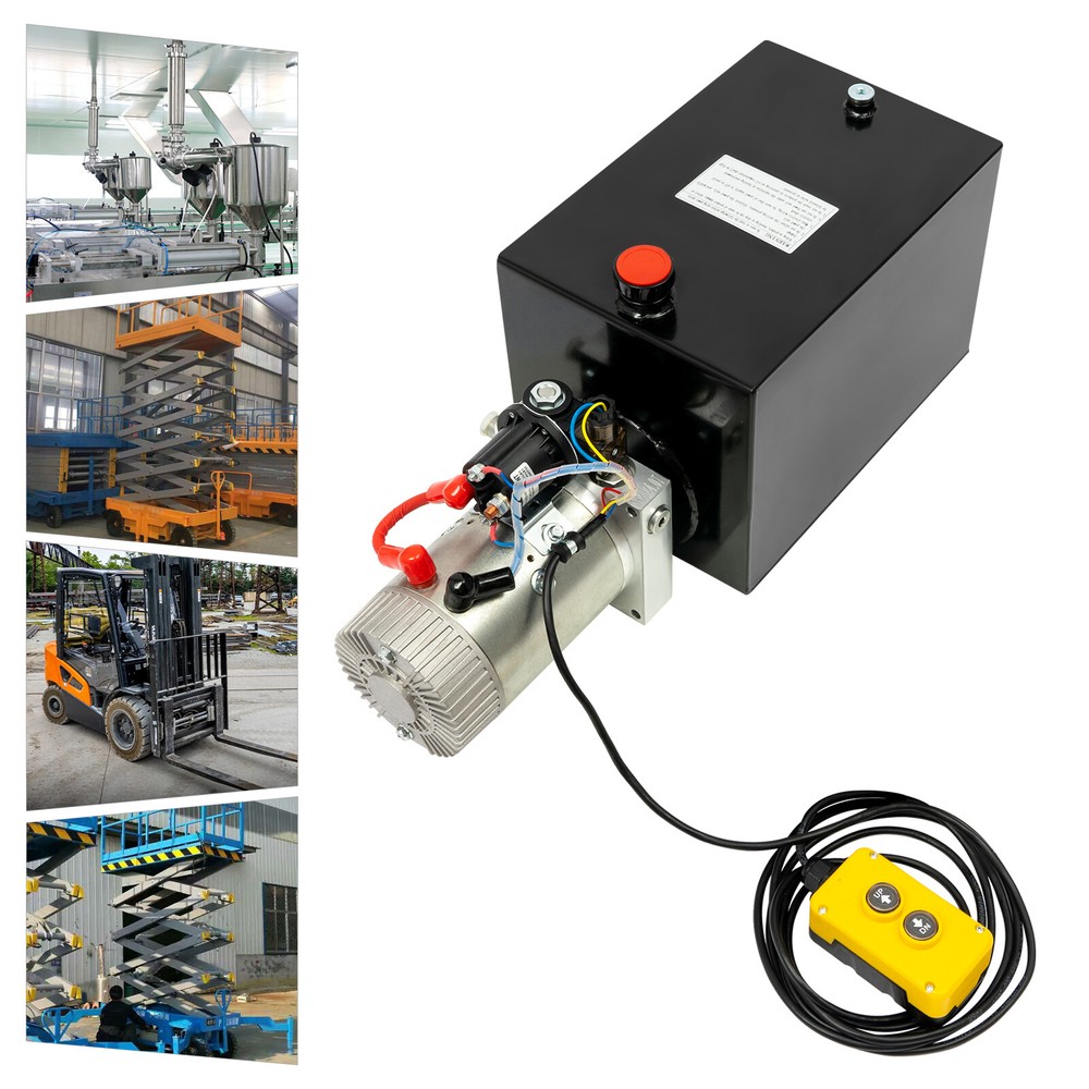 15qt Single Acting Hydraulic Pump 12V DC Dump Trailer Power Unit & Wired Control