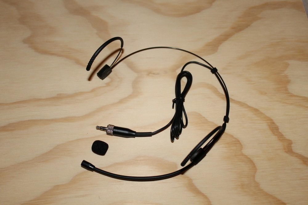 Black Double Earhook Headset Microphone for Sennheiser wireless Bodypack