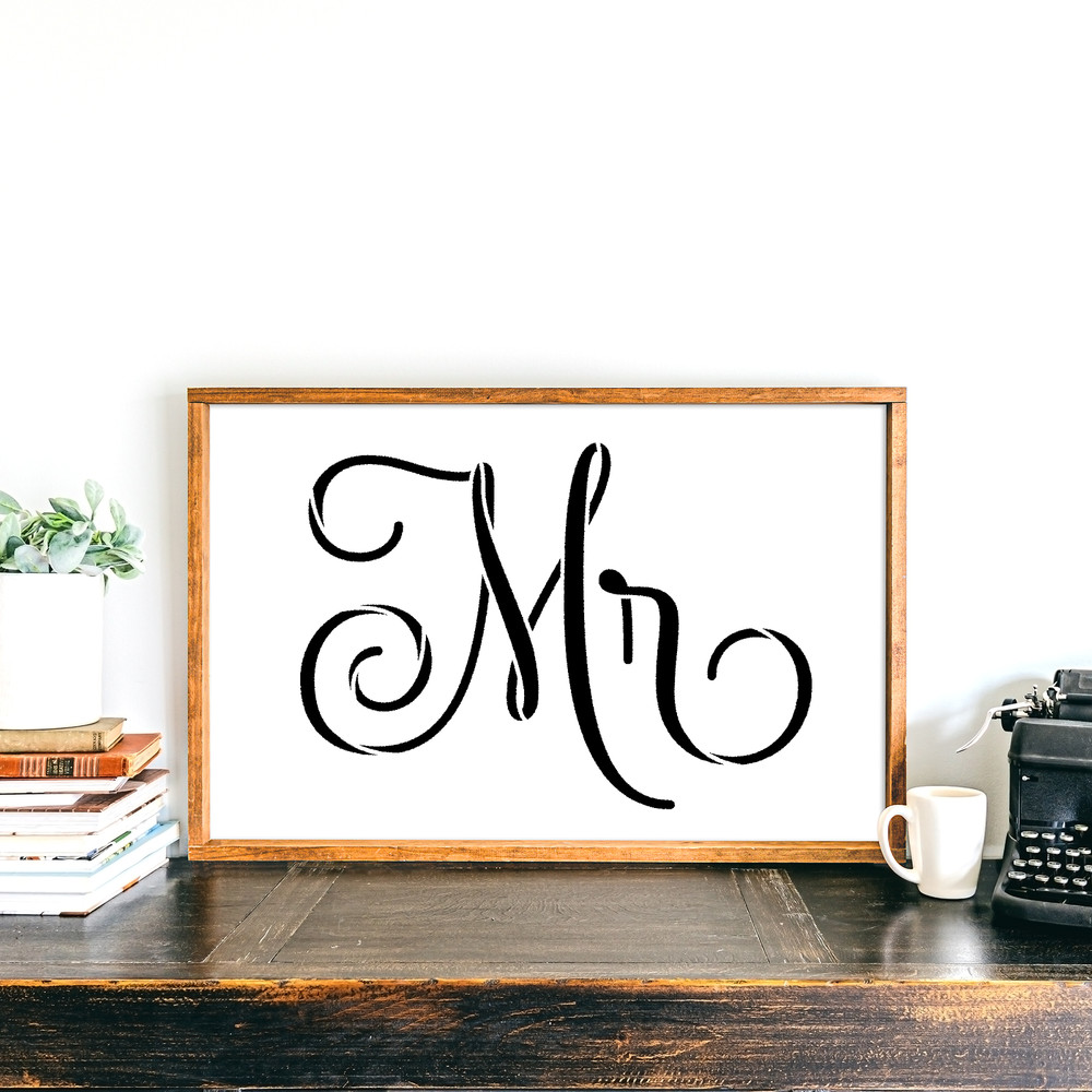 Mr Wedding Label Stencil