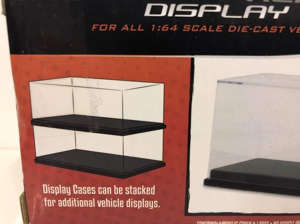 Crystal Clear Acrylic Display Case for 1/64 Scale Cars - Rectangular Design