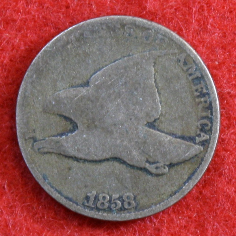 1858 Lg Letters Flying Eagle Cent Penny Coin FE110