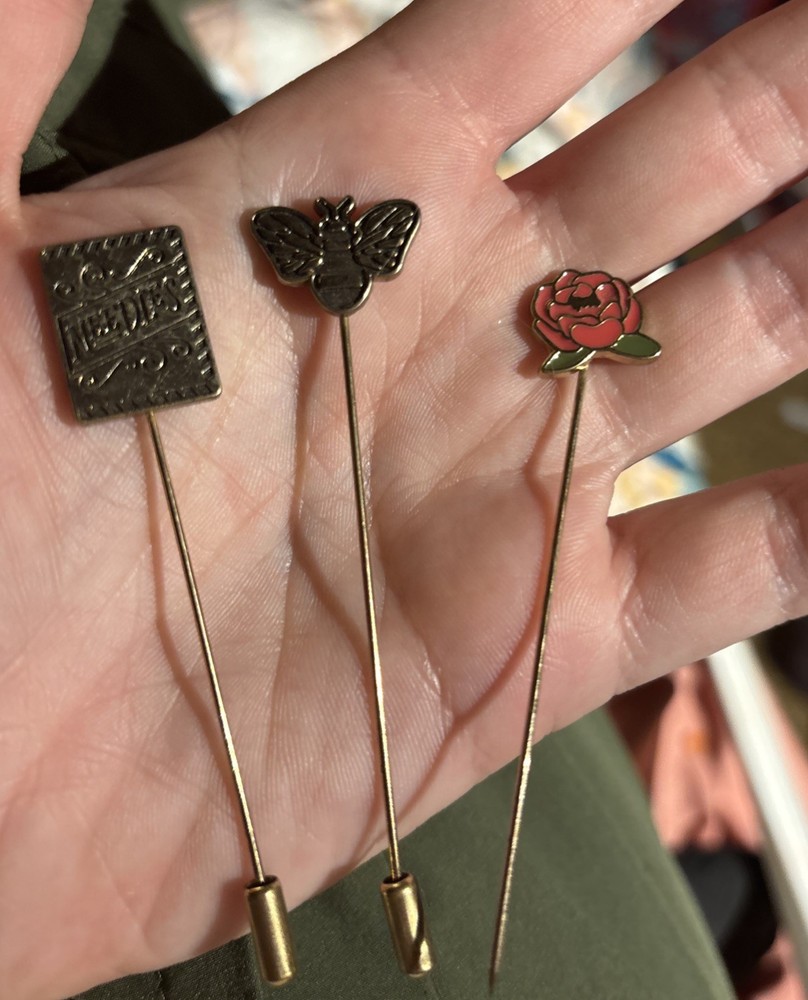Vintage Sewing Hat Pins One Is Missing A Backing