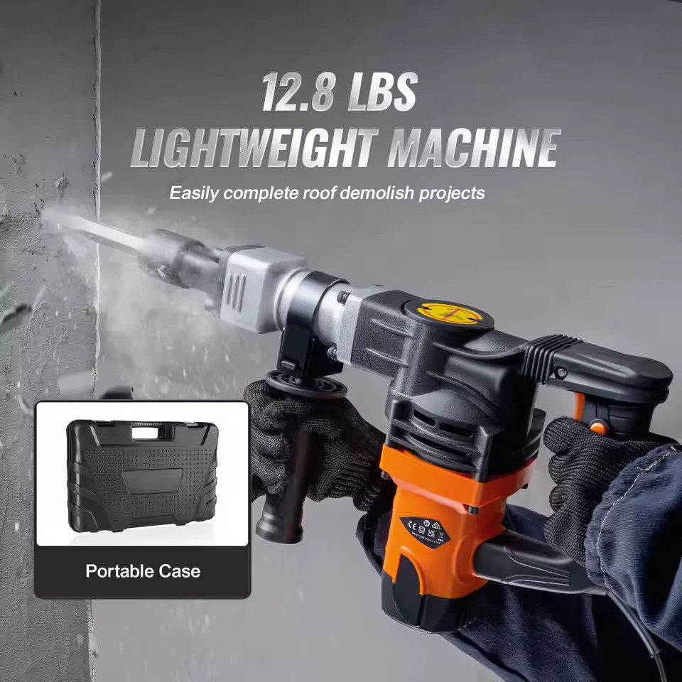 1400W Electric Demolition Jack Hammer 2900BPM Concrete Breaker w/ Chisels