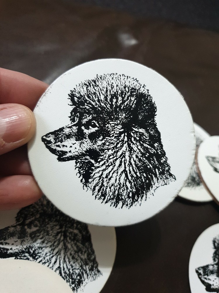 Poodle set - Magnets / Stickers and 4 coasters