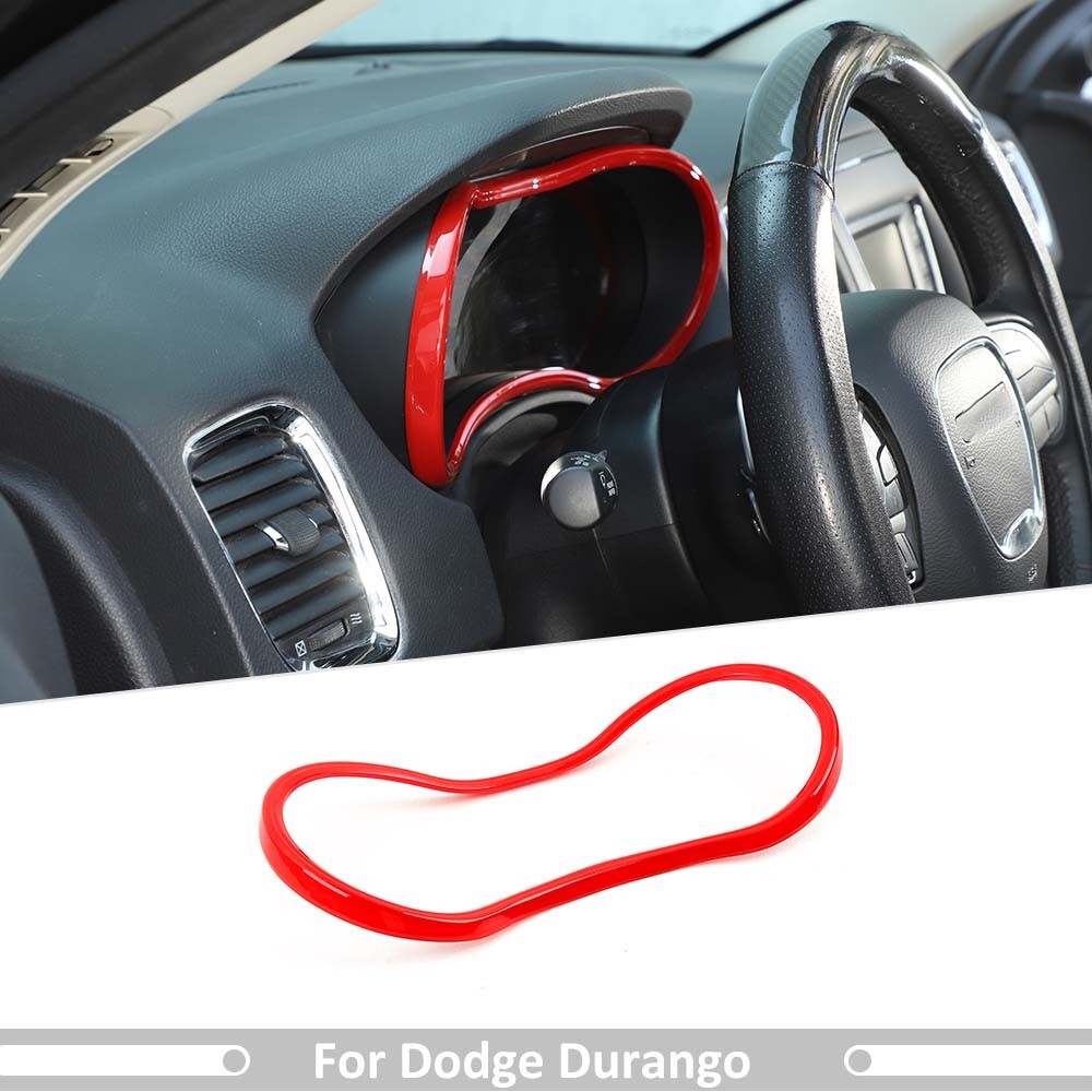 Dashboard Instrument Box Ring Trim Frame Cover Decor Red For Dodge Durango 2011+