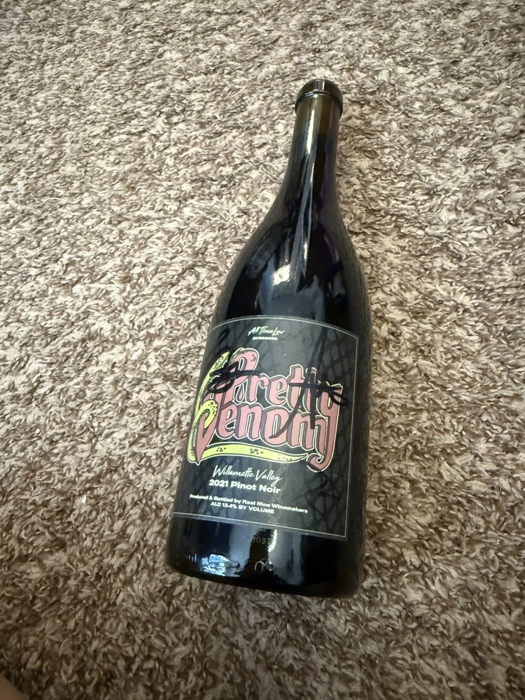 All Time Low Pretty Venom Autographed Empty Wine Bottle
