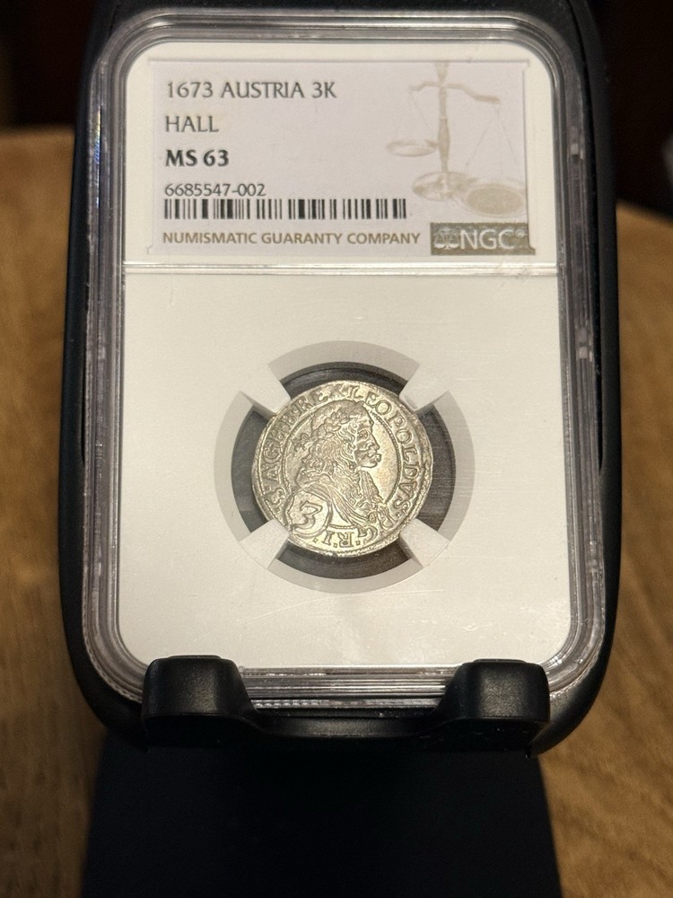 1673 Austria hall 3K Ngc Ms63
