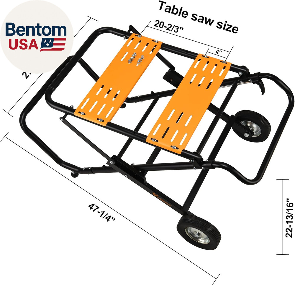 Portable Table Saw Stand, 330 Lbs Load Capacity Rolling Foldable Table Saw Table