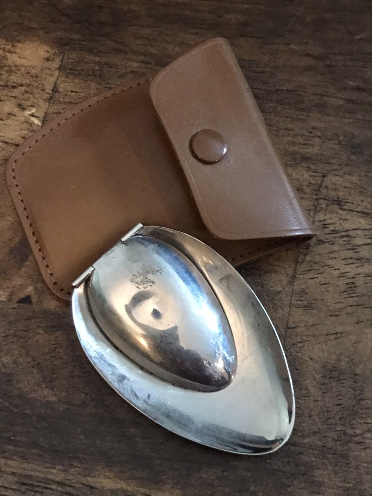 Vintage Folding Teaspoon & Tablespoon in Leather Case from Germany
