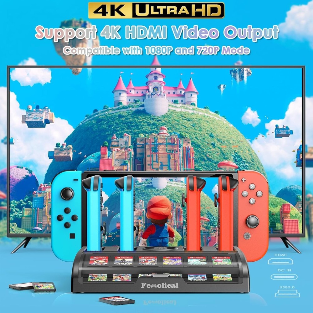 TV Switch Dock Station for Nintendo Switch/Switch OLED Support 4K/1080P HDMI .