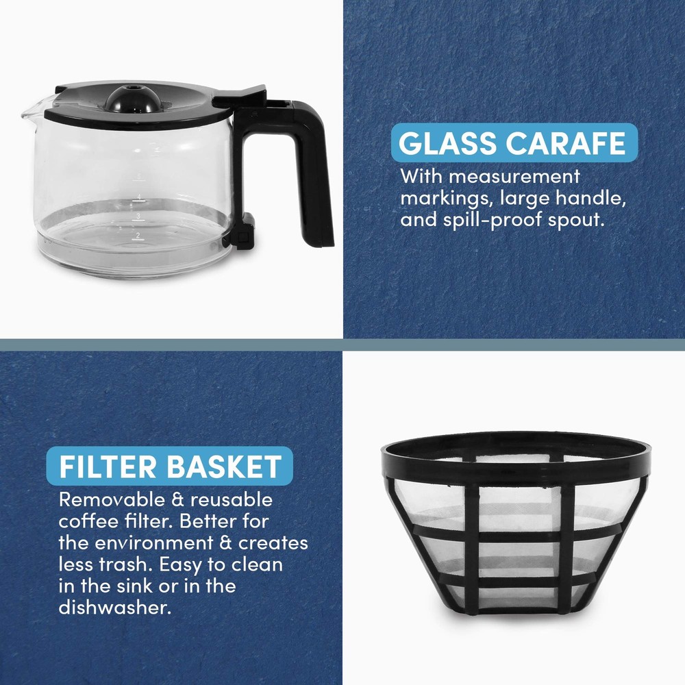 Automatic Brew and Drip Coffee Maker 5 Cup Capacity Stainless Steel Machine