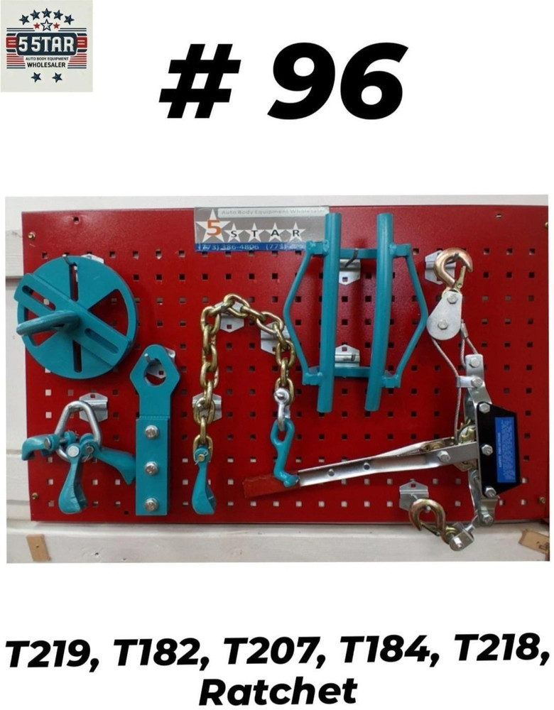 Set# 96 -6 pieces AUTO BODY FRAME MACHINE PULLING TOOLS & CLAMPS VALUE SET