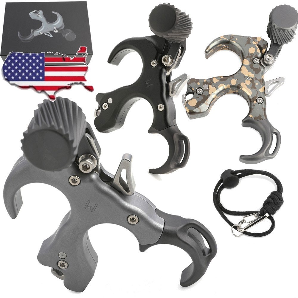 Archery Release Aid 3 Finger Thumb Trigger Compound Bow Hunting Shooting Target