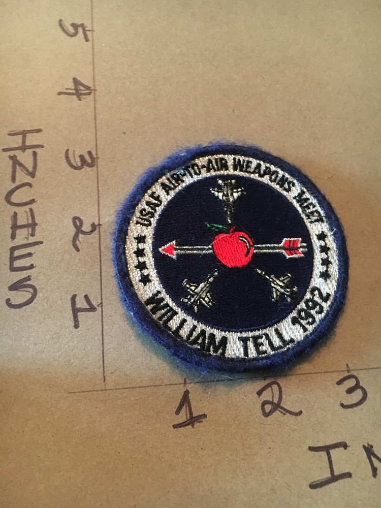 USAF 1992 William Tell weapons Meet Squadron patch 6/1/25 with hook & loop back