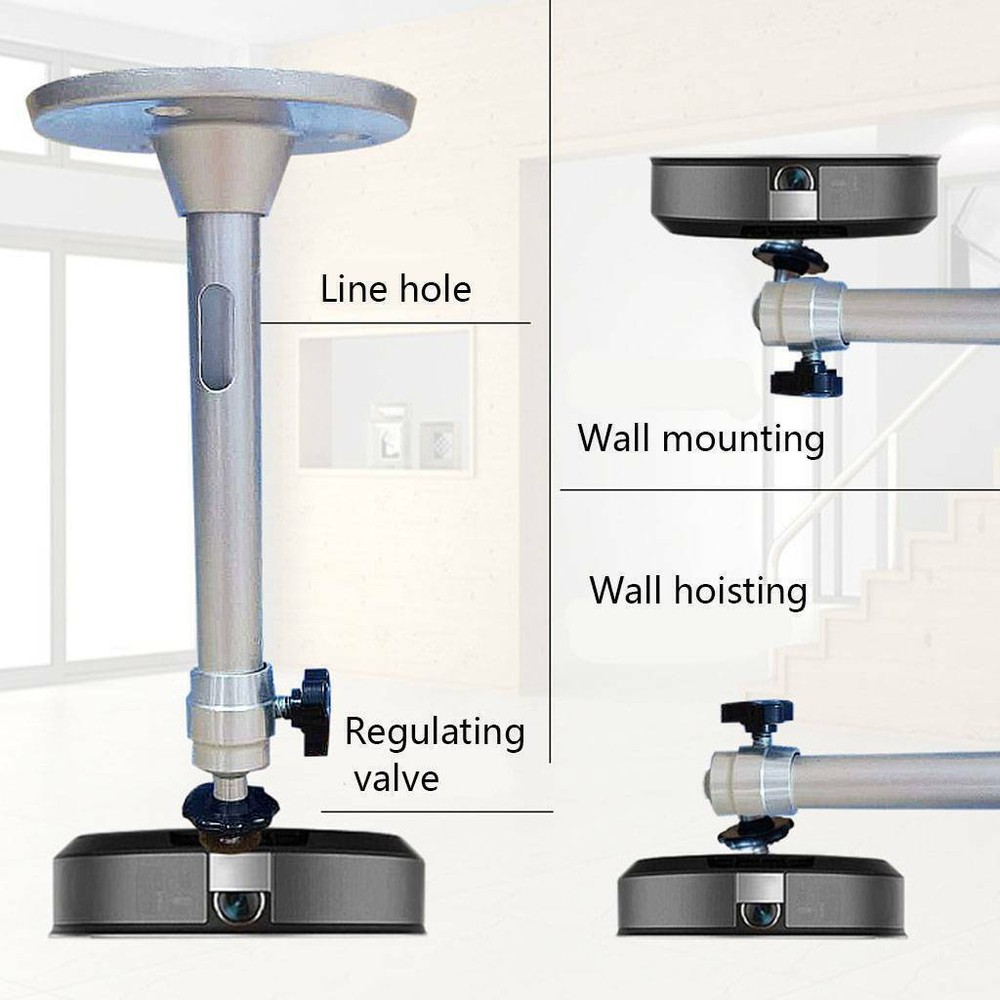 Mini 18/22cm Universal LCD DLP Projector Ceiling Wall Mount Bracket Aluminium US
